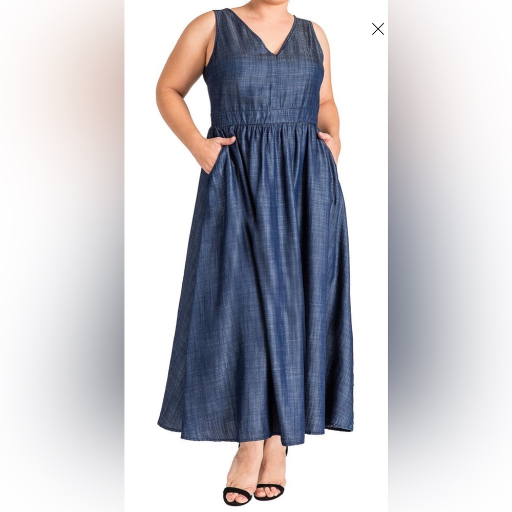 Chic Blue Maxi Dress 👗